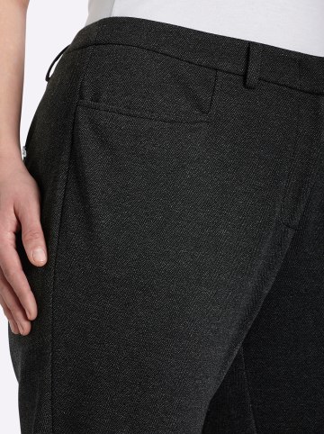 sheego Hose in schwarz-ecru-gemustert