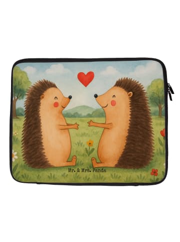 Mr. & Mrs. Panda Laptop Tasche Igel Liebe Design ohne Spruch in Weiß