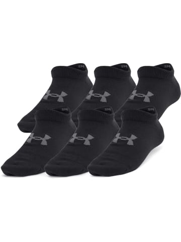 Under Armour Kinder Socken "Ua Yth Essential No Show 6Pk" in Schwarz