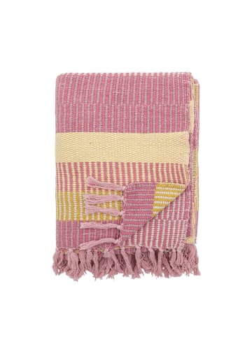 Bloomingville Decke Isnel aus recycelter Baumwolle in pink
