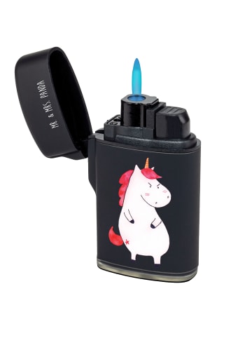 Mr. & Mrs. Panda Feuerzeug Einhorn Wut ohne Spruch in Schwarz