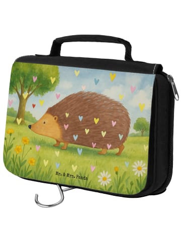 Mr. & Mrs. Panda Kosmetiktasche Igel Herzen Design ohne Spruch in Weiß