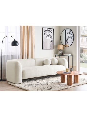 Beliani 3-tlg 3-Sitzer Sofa LEIREN in Weiß