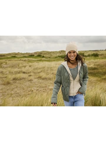 Delmao Kapuzensweatjacke in beige