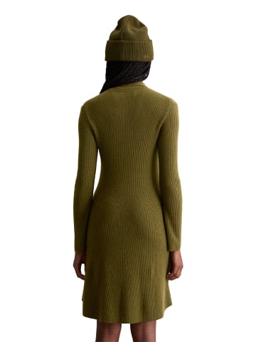 Marc O'Polo DENIM Polo-Strickkleid A-Shape in Dark Green Melange