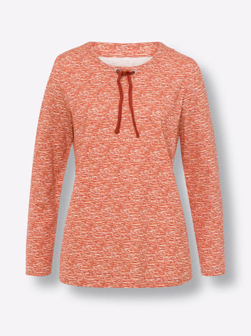 Sieh an! Langarmshirt in terra-ecru-bedruckt