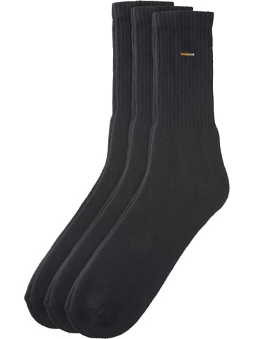 camano Baumwolle Unisex-Sportsocken 3 Paar in schwarz