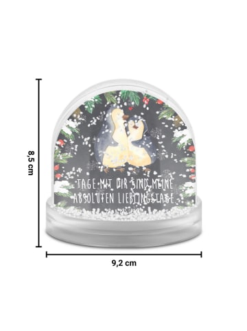 Mr. & Mrs. Panda Weihnachts Schneekugel Pinguin umarmen mit Spruch in Kreidetafel