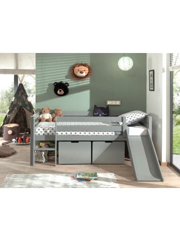 58 aufm Kessel KOJENBETT mit Rutsche Karolina 208x83x175 aus Massivholz in Grau