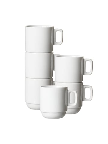 6er Set Kaffeebecher Bianco in Weiß 245 ml