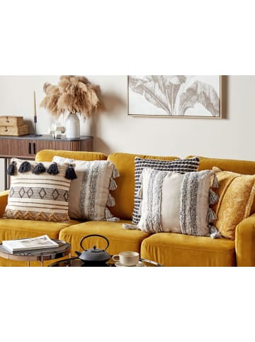 Beliani 2er-Set Dekokissen HELICONIA in Grau/Beige