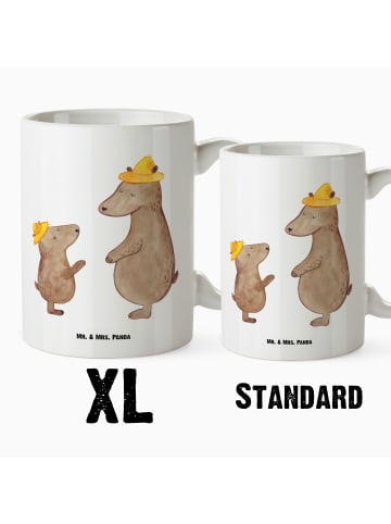 Mr. & Mrs. Panda Große Teetasse Bären mit Hut ohne Spruch in Weiß