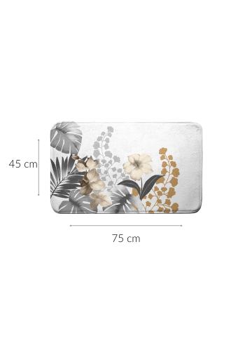 Douceur d’Intérieur Badezimmermatte mit Blumenmuster, KELLY in Mehrfarben, 45 x 75 cm