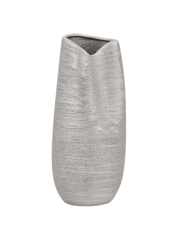Beliani Dekovase DERBE in Silber - (W) 12 x (H) 32 x (L) 12 cm