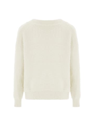 Poomi Damen Strickpullover in Wollweiss