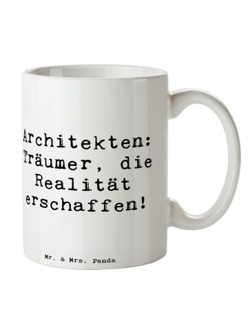 Mr. & Mrs. Panda Tasse Spruch Architekt Träumer mit Spruch in Weiß