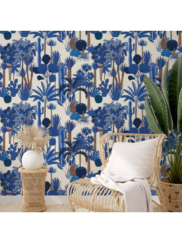 WALLPAPERS4BEGINNERS Tapete Wüstenoase in Blau - (W) 200 × (L) 280 cm