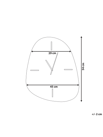 Beliani Wanduhr ALMANSA  in Silber/Schwarz - (W) 45 x (H) 54 x (L) 3 cm