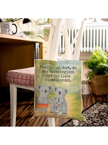 Mr. & Mrs. Panda Tote Bag Koala Familie Design mit Spruch in Weiß
