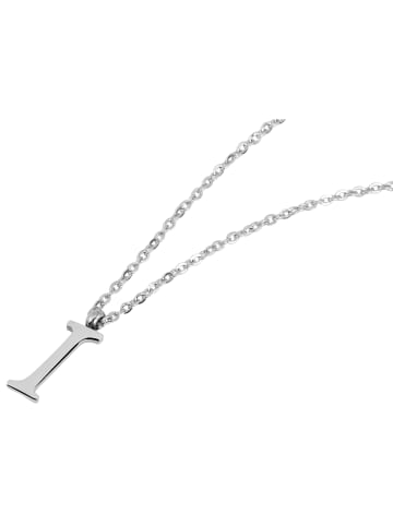 Adeliás Unisex Halskette mit Anhänger – Buchstabe S aus Edelstahl in silber