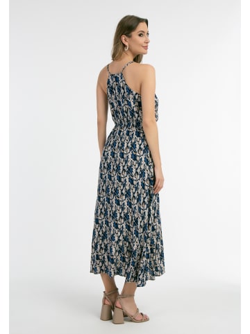 faina Damen Maxikleid in Blau Mehrfarbig