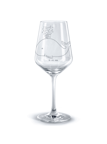 Mr. & Mrs. Panda glas für rotwein Wal Konfetti ohne Spruch in Transparent