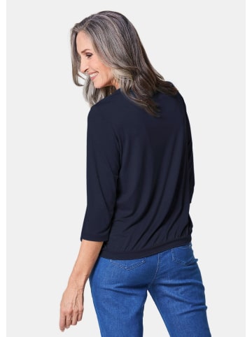 GOLDNER Chiffon-Shirt mit 3/4-Arm, Rundhals in marine