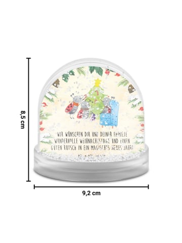 Mr. & Mrs. Panda Weihnachts Schneekugel Weihnachten Smörle mit S... in Naturpapier