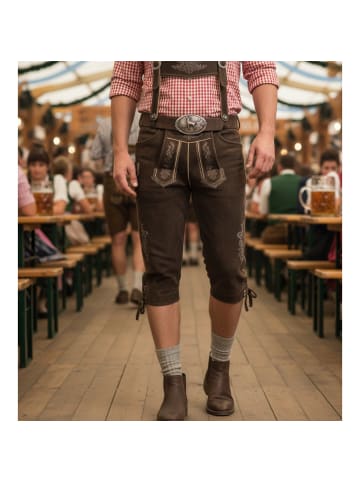 FRONHOFER Trachtengürtel Hirsch in Dunkelbraun