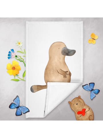 Mr. & Mrs. Panda Handtuch Schnabeltier Mut ohne Spruch in Weiß