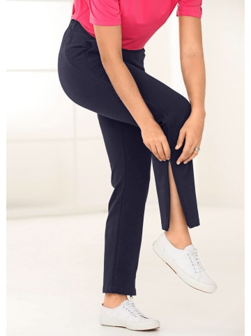 GOLDNER Kurzgröße:  Freizeithose mit Reißverschluss in marine