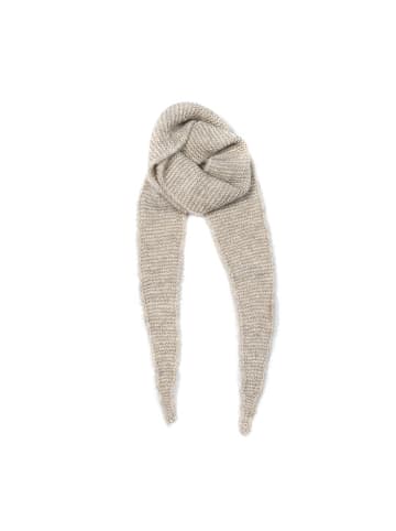 Faera Dreieckstuch Krausstrickoptik Spitze Enden in Taupe
