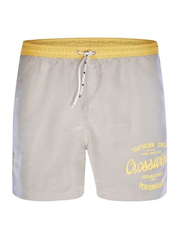 Tom Tailor Badeshorts Jamell in light grey-glacier/yellow