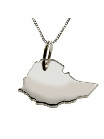 Schmuckador 50cm Halskette + Äthiopien Anhänger in massiv 925 Silber in silber