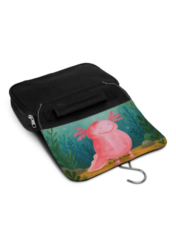 Mr. & Mrs. Panda Schminktasche Axolotl Glücklich Design ohne Spruch in Weiß