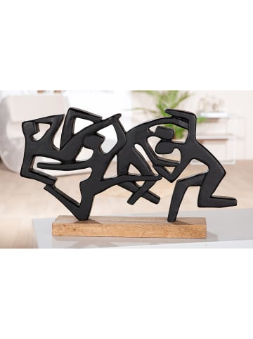 GILDE Skulptur Acrobatics naturfarben, schwarz - (H) 31 cm