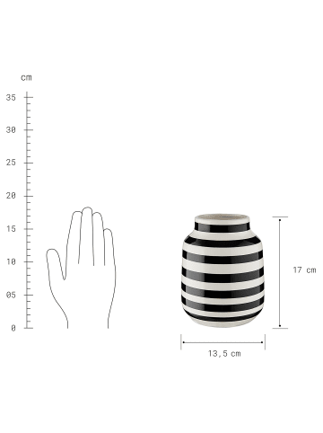 Butlers Butlers Vase MALIKA in Schwarz / Weiß