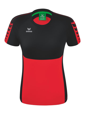 erima Damen Six Wings T-Shirt in rot/schwarz