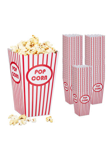 relaxdays 60 x Popcorntüten in Rot/ Weiß