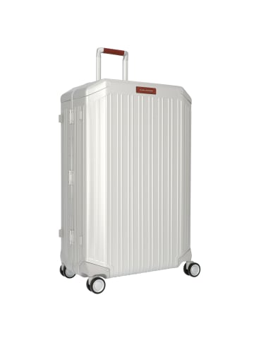 Piquadro Alu 4-Rollen Trolley 79 cm in grey-tobacco