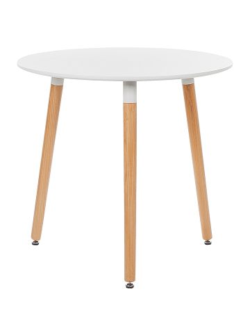 Beliani Esszimmertisch BOMA in Weiß/Braun - (W) 80 x (H) 76 x (L) 80 cm