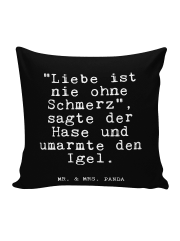Mr. & Mrs. Panda Kopfkissen "Liebe ist nie ohne... mit Spruch in Schwarz