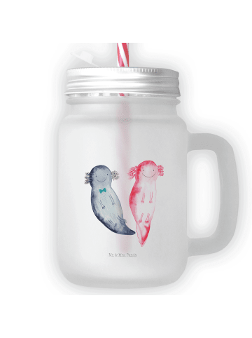 Mr. & Mrs. Panda Limonadenglas Axolotl Freundin ohne Spruch in Transparent