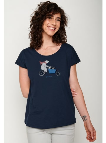 GreenBomb T-Shirt Bike Cargo Family in Marineblau