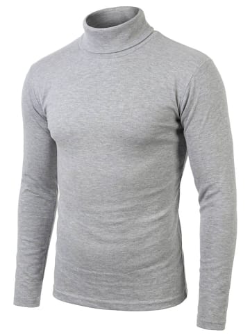 RESLAD Sweatshirt sportlicher Rolli in grau