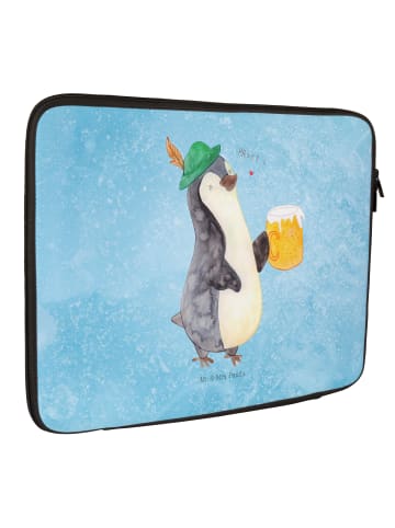 Mr. & Mrs. Panda Laptop Tasche Pinguin Bier ohne Spruch in Eisblau
