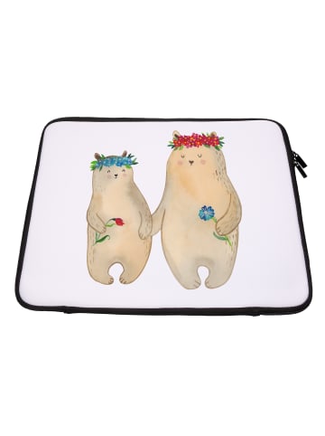 Mr. & Mrs. Panda Notebook Tasche Bären mit Blumenkranz ohne Spruch in Weiß
