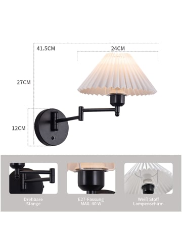 ZMH 2er-Set 1-flammige E27 Wandleuchte in weiß