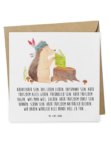 Mr. & Mrs. Panda Deluxe Karte Igel Federschmuck mit Spruch in Weiß