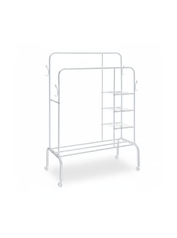 relaxdays Kleiderständer auf Rollen in weiß - (B)110 x (H)154 x (T)55 cm